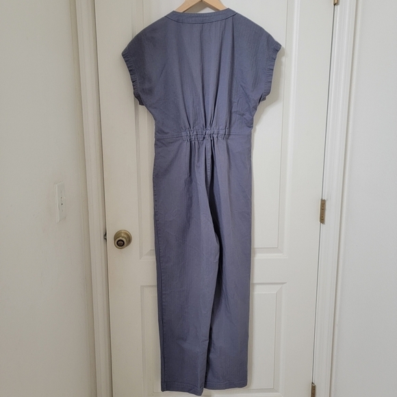 Madewell Size S Cap Sleeve Jumpsuit, color is Sunfaded Indigo, Exc. Used Cond. - Picture 5 of 16